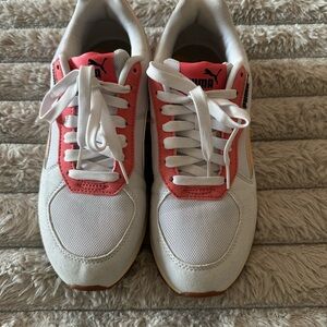 Puma White and Pink Athletic Shoes